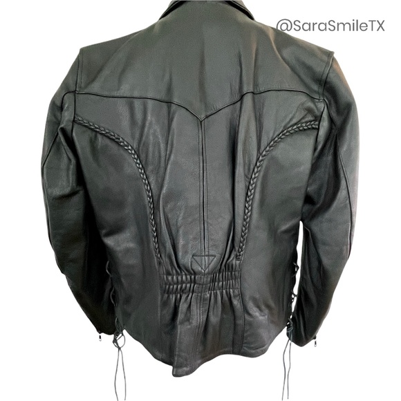 UNIK PREMIUM Genuine Leather Lace-Up Side Insulated Liner Motorcycle Jacket - Picture 11 of 16